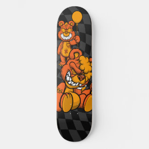 Karton für Skateboards, graue Teddies Orange Skateboard