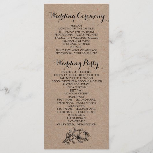 Karton für Vintage Blumenzehen Programm (Rückseite)