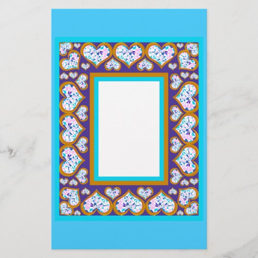 Karton Gold Aqua Bordeaux Briefpapier (Vorderseite)