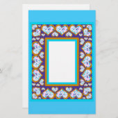 Karton Gold Aqua Bordeaux Briefpapier (Vorne/Hinten)