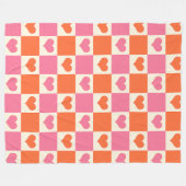 Karton-Herzen in Rosa, Orange und Creme Fleecedecke (Vorderseite (Horizontal))