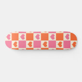 Karton-Herzen in Rosa, Orange und Creme Skateboard (Horizontal)