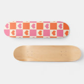 Karton-Herzen in Rosa, Orange und Creme Skateboard (Horizontal)