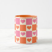 Karton-Herzen in Rosa, Orange und Creme Tasse (Zentrum)