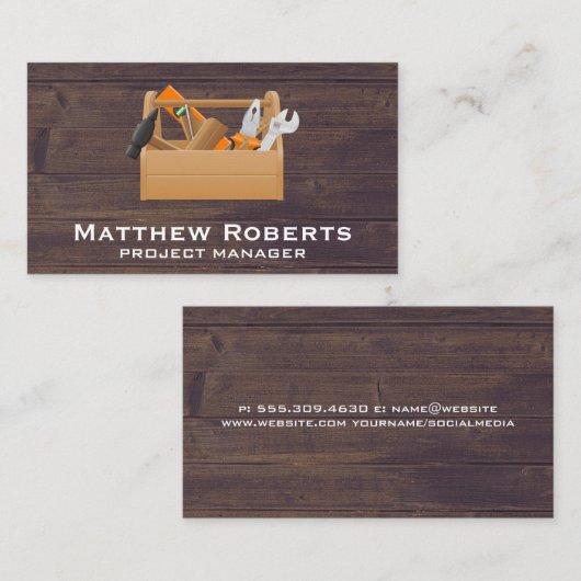 Karton | Hintergrund Holz Visitenkarte (Vorne/Hinten)