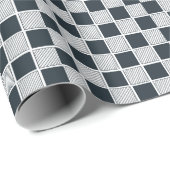 Karton mit karierten Navy Blue Black und White Geschenkpapier (Rolleneckpunkt)