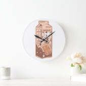 Karton mit Schokoladenaroma Große Wanduhr (Zuhause)