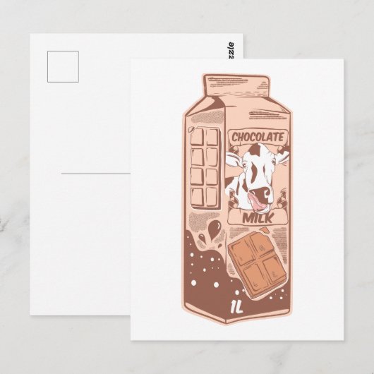 Karton mit Schokoladenaroma Postkarte (Vorne/Hinten)