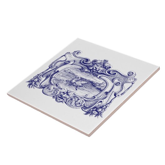 Karton mit Swan, blau und weiß Fliese (Seite)