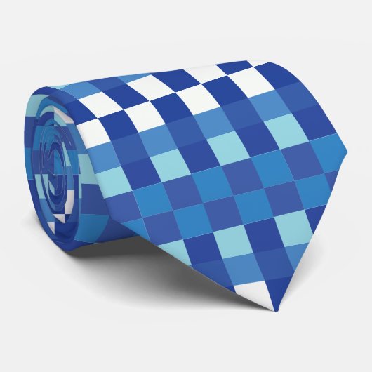 Karton Modern Blue Checked Krawatte (Gerollt)