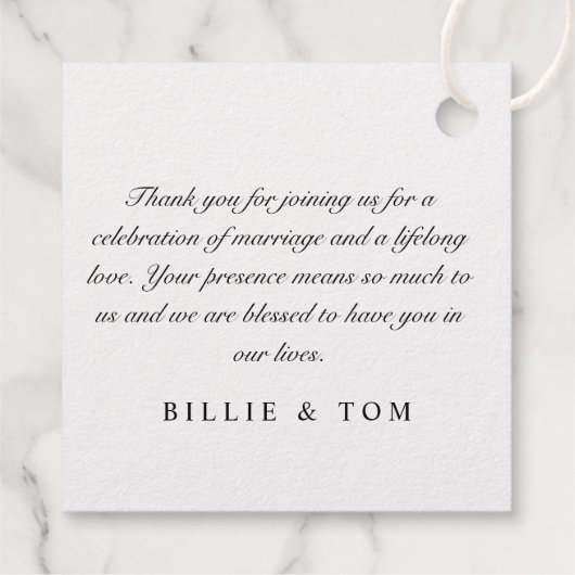 Karton-Monogramm mit Hochzeitdatum Geschenkanhänger (Rückseite)