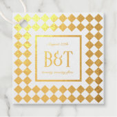 Karton-Monogramm mit Hochzeitdatum Geschenkanhänger (Vorderseite)