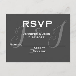 Karton-Monogramm-RSVP-Karten Einladungspostkarte