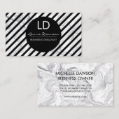 Karton-Monogramm-Streifen-Visitenkarte Visitenkarte (Vorne/Hinten)