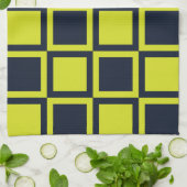 Karton Navy Blue Green Checkerboard Geschirrtuch (Gefaltet)