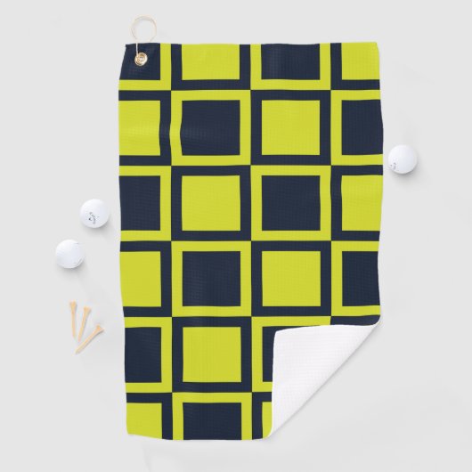 Karton Navy Blue Green Checkerboard Golfhandtuch (Insitu)