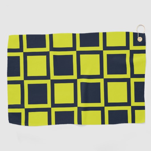 Karton Navy Blue Green Checkerboard Golfhandtuch (Horizontal)