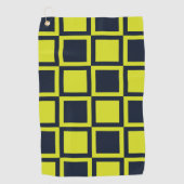 Karton Navy Blue Green Checkerboard Golfhandtuch (Vorderseite)