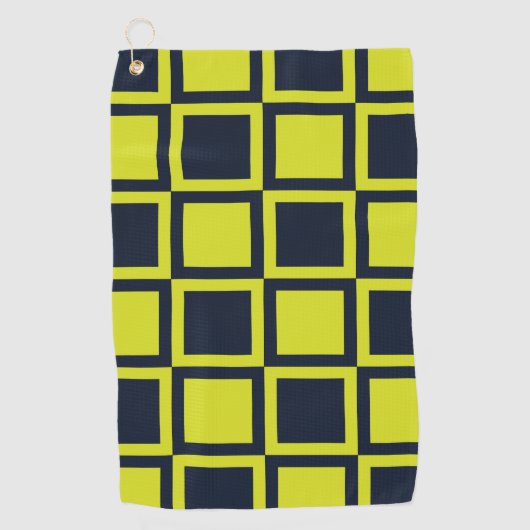 Karton Navy Blue Green Checkerboard Golfhandtuch (Vorderseite)