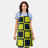 Karton Navy Blue Green Checkerboard Schürze (Getragen)