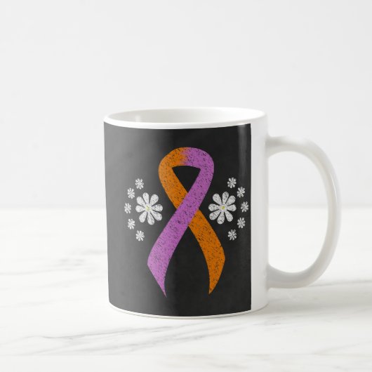 Karton Orchid und Orange Awareness Ribbon Kaffeetasse (Rechts)