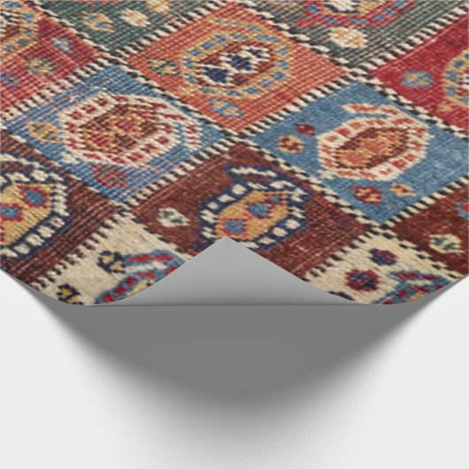 Karton Persian Fars Brown Red Green  Geschenkpapier (Ecke)