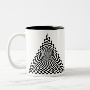 Karton Pyramid Space Black and White Zweifarbige Tasse