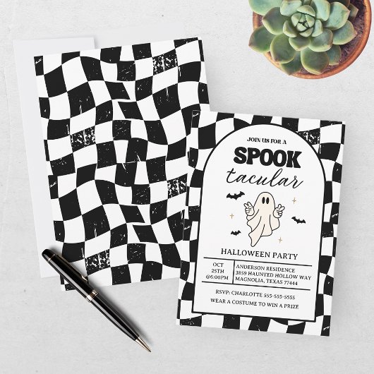 Karton Retro Spooktacular Halloween Einladung