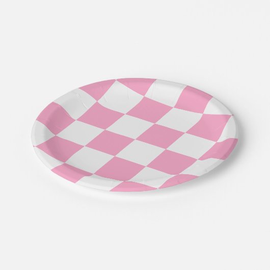 Karton rosa/weiß pappteller (Schrägansicht)