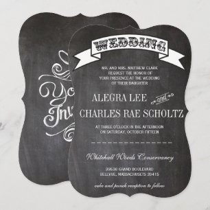 Karton RUSTIC Vintag Typografie einladen Einladung