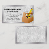 Karton | Silver Metallic Border Visitenkarte (Vorne/Hinten)