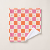 Karton-Skulpturen in Rosa, Orange und Creme Badhandtuch Set (Waschlappen)