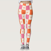 Karton-Skulpturen in Rosa, Orange und Creme Leggings (Vorderseite)