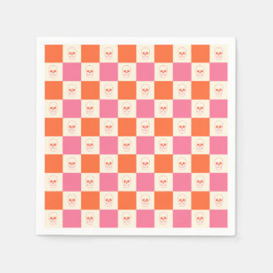 Karton-Skulpturen in Rosa, Orange und Creme Serviette