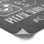 Karton soll sozial sein | Hochzeitshashtag-Zeichen Poster (Ecke)