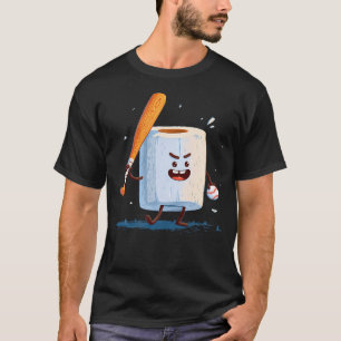Karton-Toilettenpapier mit Baseballschläger-Kostüm T-Shirt