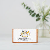 Karton-Tools und Zuhause-Symbol | Holzrahmen Visitenkarte (Stehend Vorderseite)