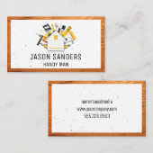 Karton-Tools und Zuhause-Symbol | Holzrahmen Visitenkarte (Vorne/Hinten)