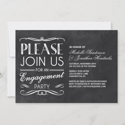 Karton-Typografie | Einladung der Einsatzpartei (Vorderseite)