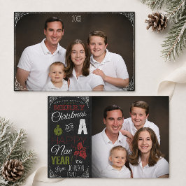 Karton Typografie Foto Weihnachtskarte Feiertagskarte