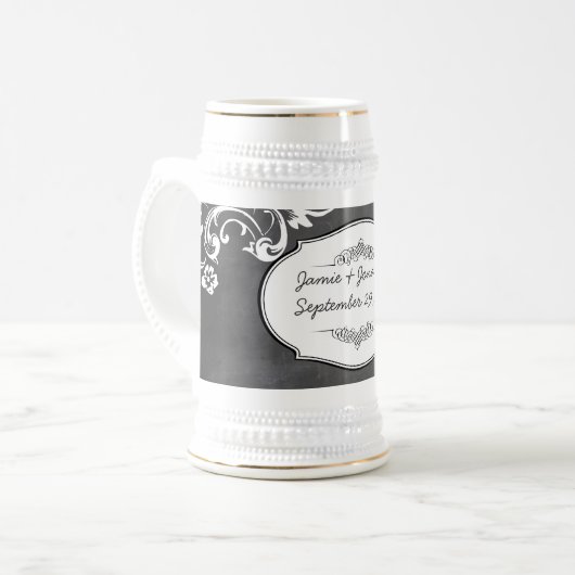 Karton-Typografie-Hochzeiten Bierglas (Vorderseite Links)