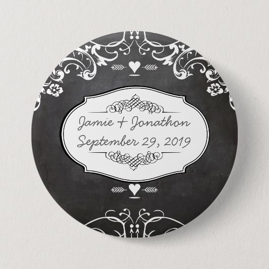 Karton-Typografie-Hochzeiten Button (Vorderseite)