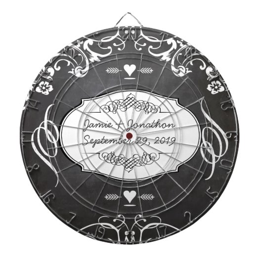 Karton-Typografie-Hochzeiten Dartscheibe (vorne)