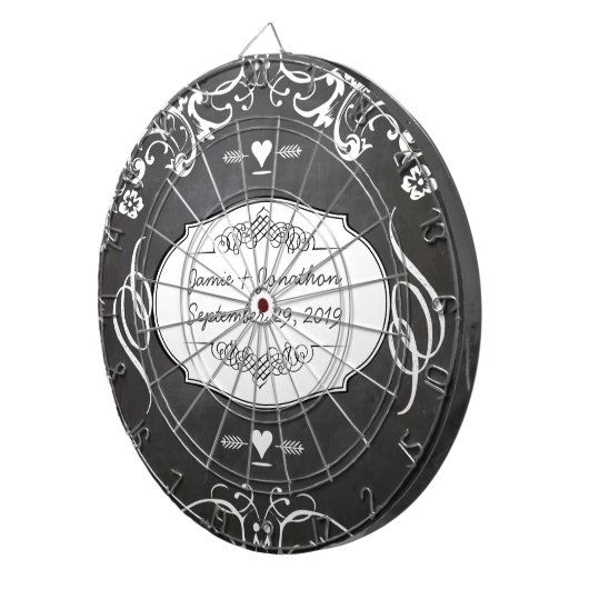 Karton-Typografie-Hochzeiten Dartscheibe (Vorderseite rechts)