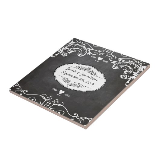 Karton-Typografie-Hochzeiten Fliese (Seite)