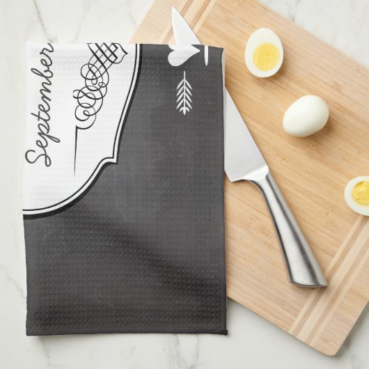 Karton-Typografie-Hochzeiten Geschirrtuch (Viertel Falte)