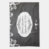 Karton-Typografie-Hochzeiten Geschirrtuch (Vertikal)