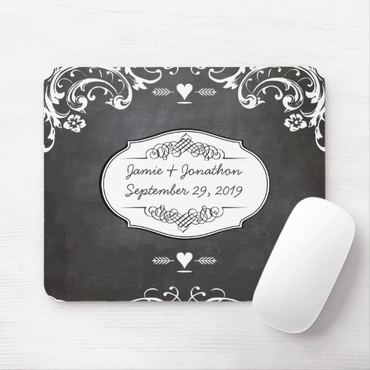 Karton-Typografie-Hochzeiten Mousepad (Mit Mouse)