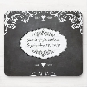 Karton-Typografie-Hochzeiten Mousepad