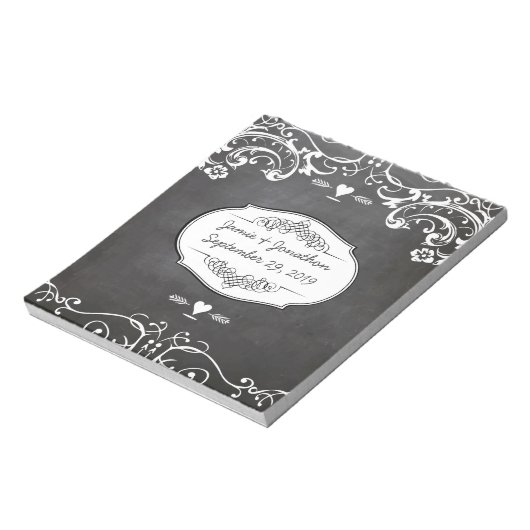 Karton-Typografie-Hochzeiten Notizblock (Rotiert)